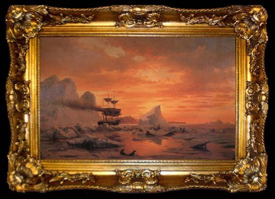 framed  William Bradford The Ice Dwellers Watching the Invaders, ta009-2